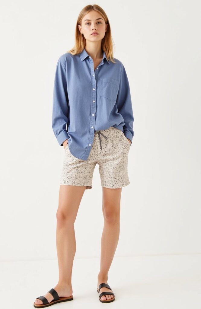 Casual Button-Down With Bermuda Shorts