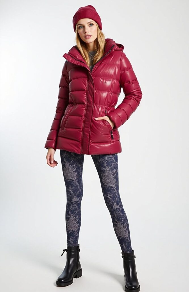 Puffer Coat With Thermal Leggings
