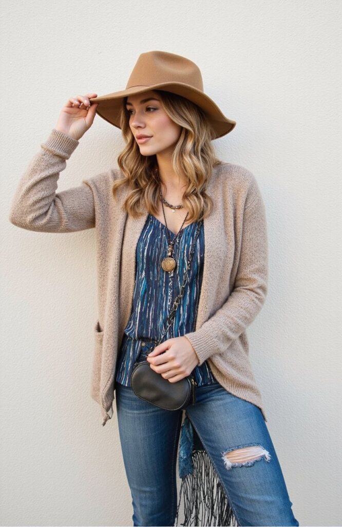 Bohemian Flair With a Floppy Felt Hat