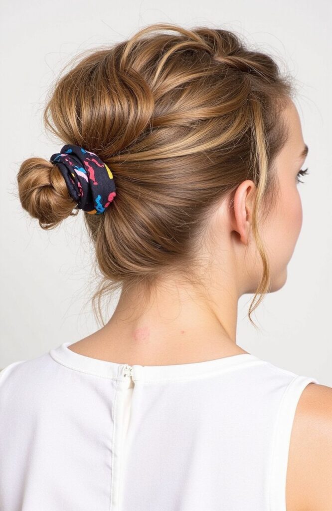 Messy Bun With Hair Wrap