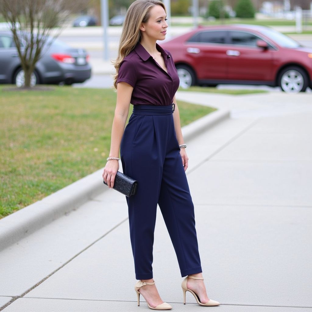 Structured Jumpsuit With a Belted Waist