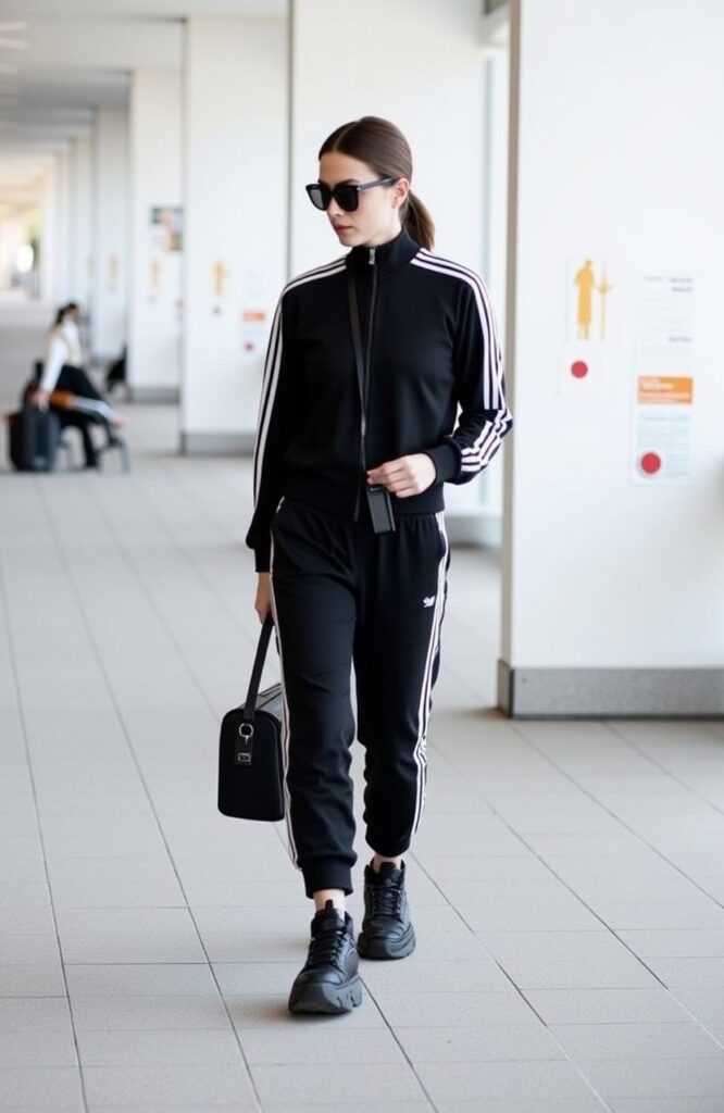 Monochrome Tracksuit With Statement Shoes