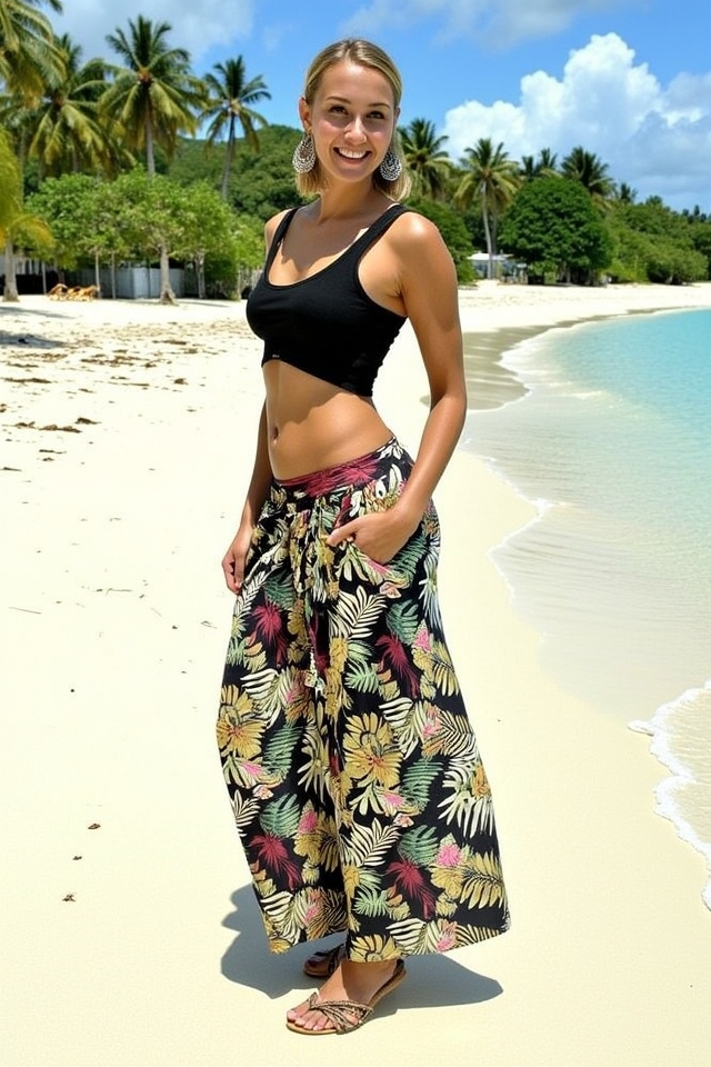 airy palazzo crop top