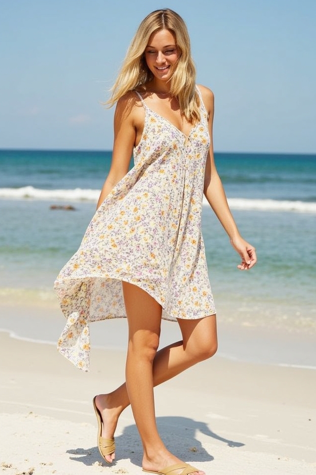 airy sundress with sandals
