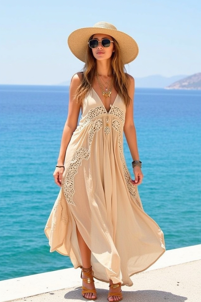 boho maxi dress ensemble