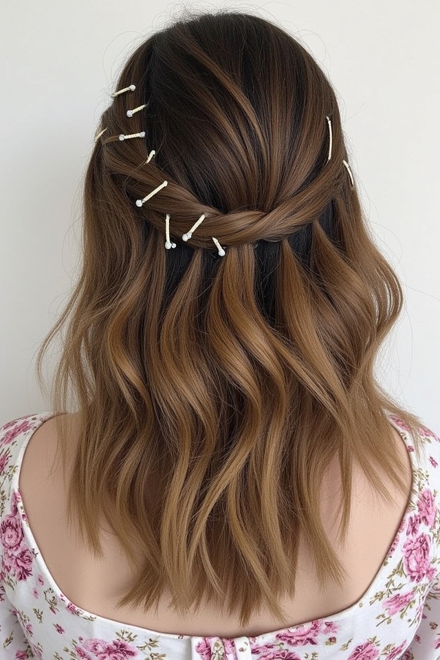 boho waves beaded clips