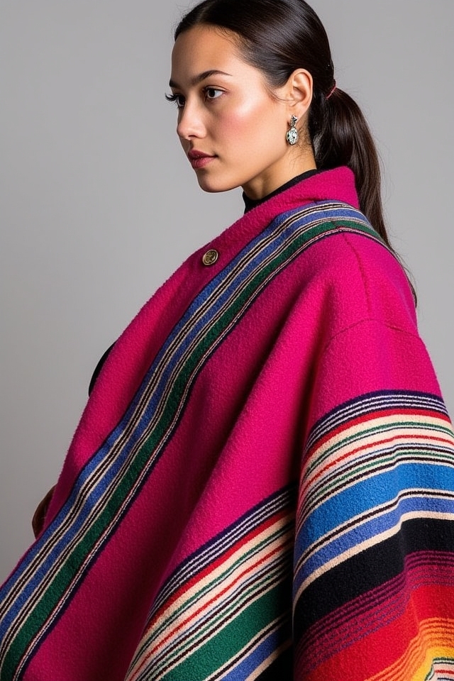 bold colored peruvian poncho