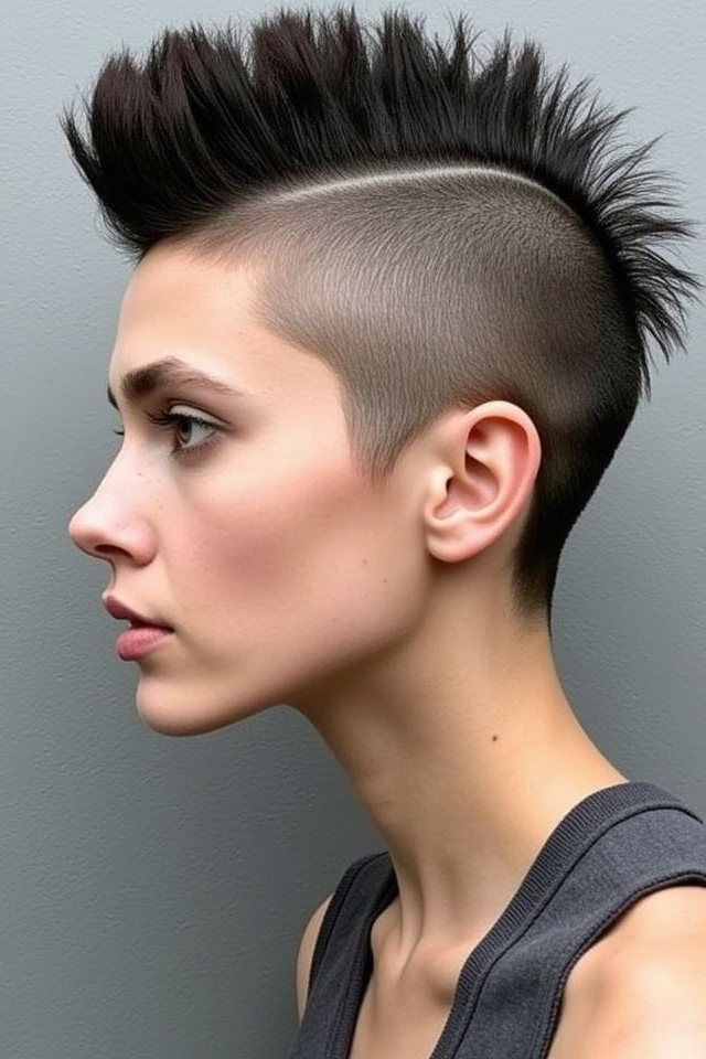 bold colored upright mohawk