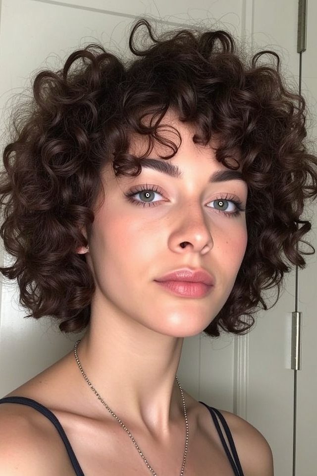 bold curly mullet contrast