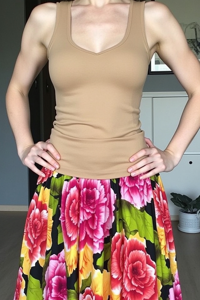 bold floral tank ensemble