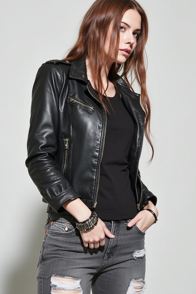 bold leather ripped combo
