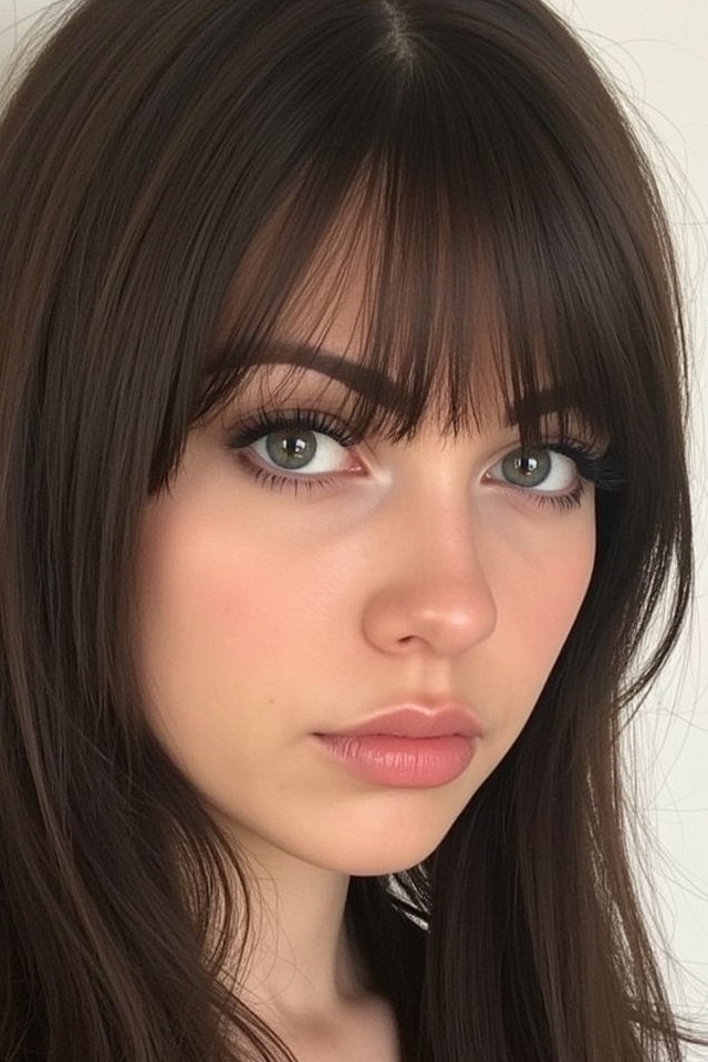 bold straight bangs weave
