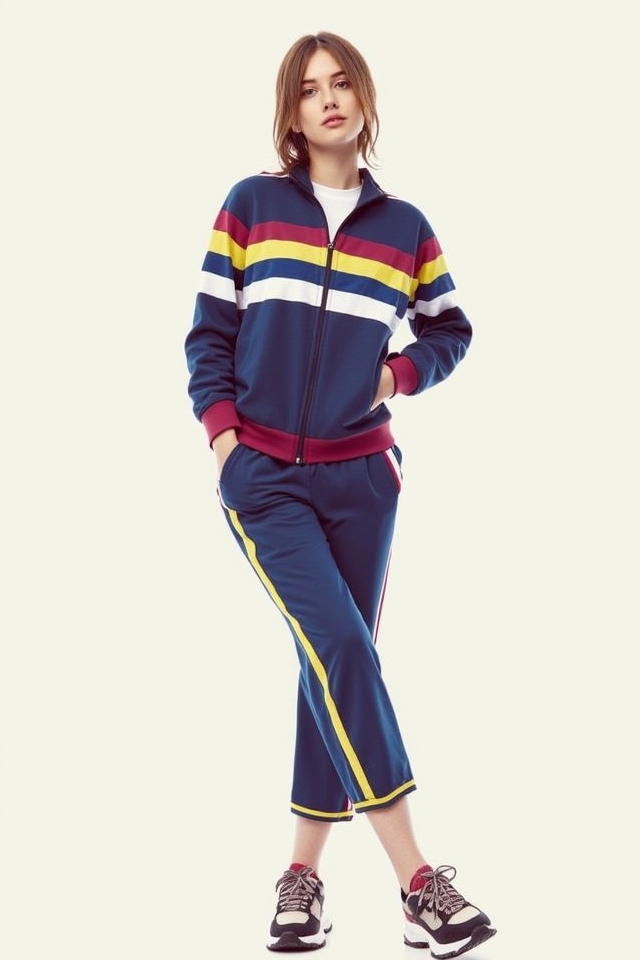 bold striped retro tracksuit