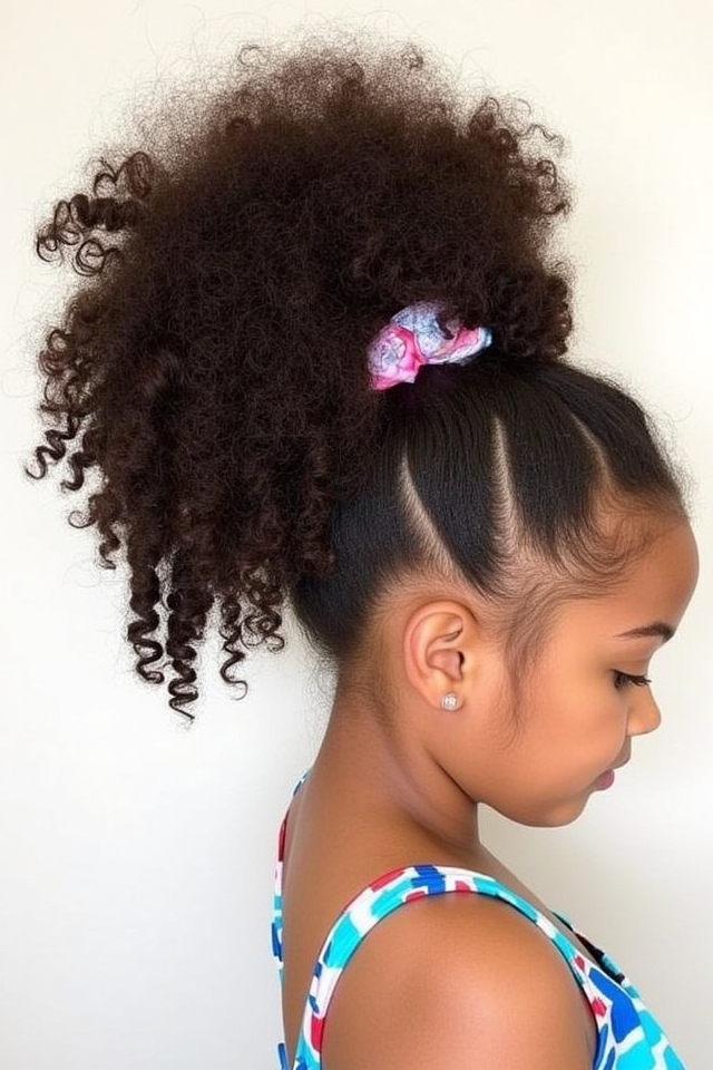 bouncy curly high ponytail