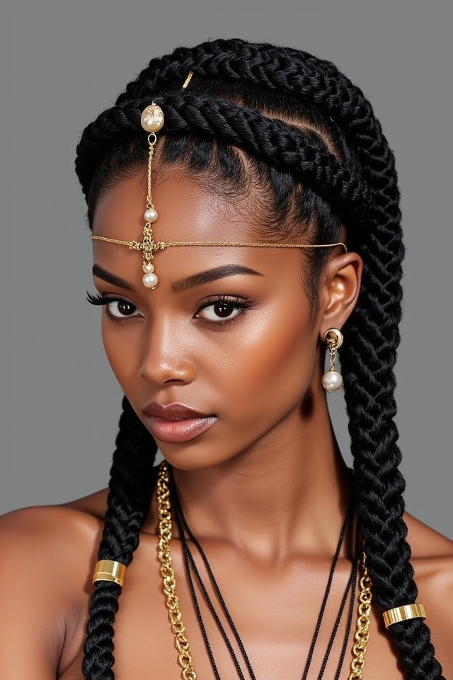braids forming regal crown
