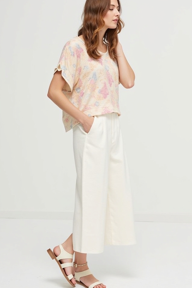 breathable wide leg culottes outfit