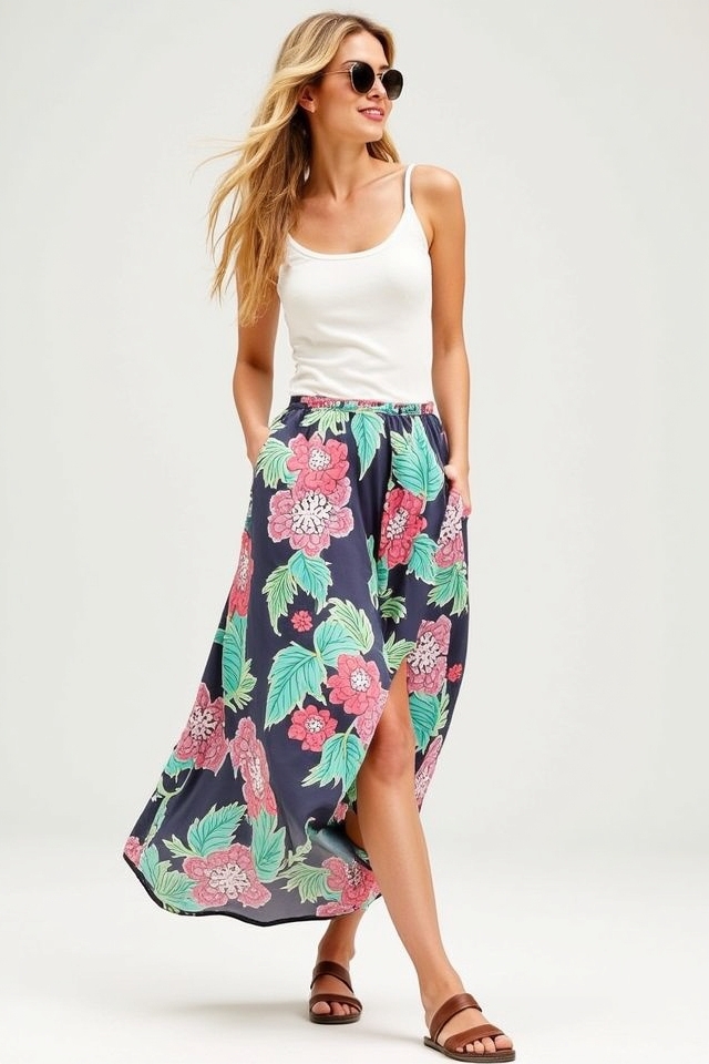 breezy flowing skirt ensemble