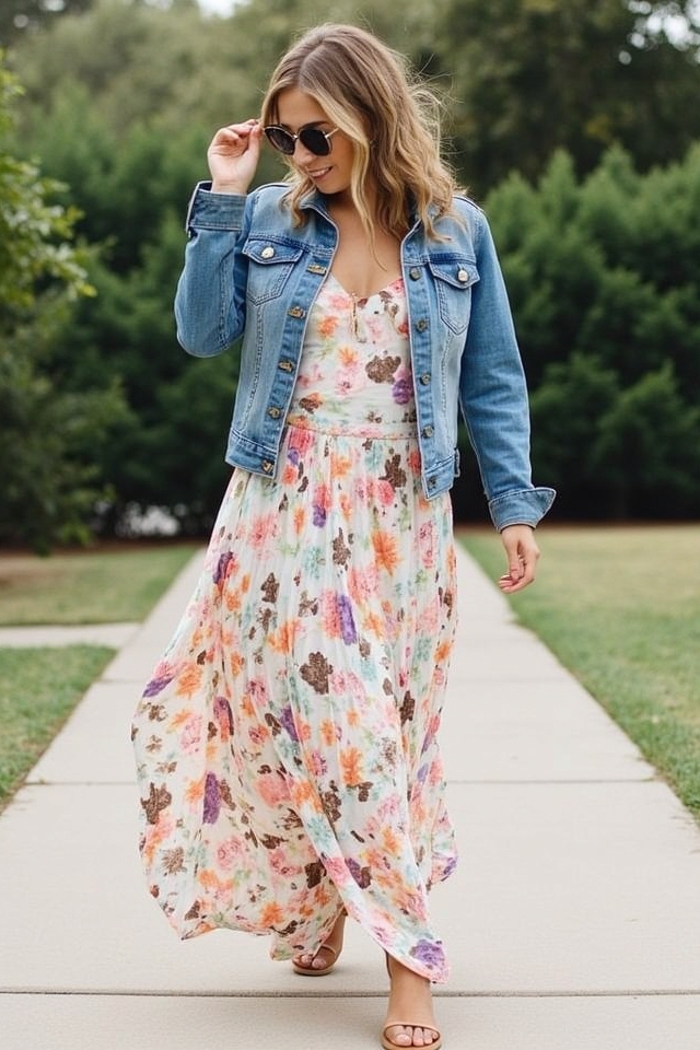 breezy maxi with denim