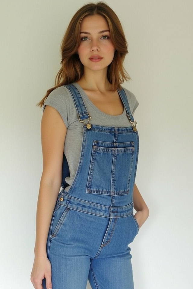 chic overalls fitted tee