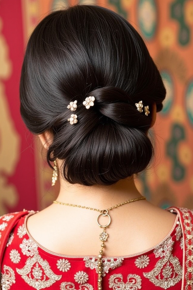 chic twisted half up style