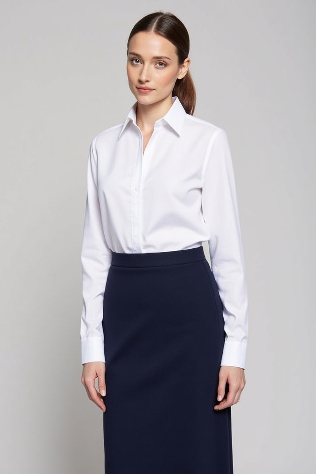 classic white navy skirt