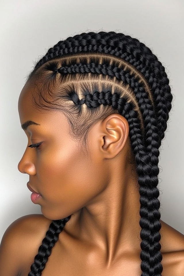 classic zigzag protective hairstyle