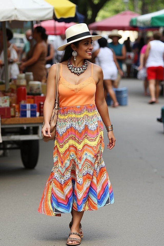 colorful market day ensemble