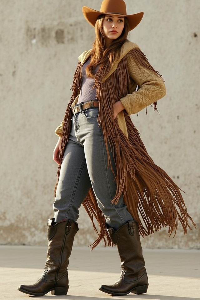 cowboy boots and fringe
