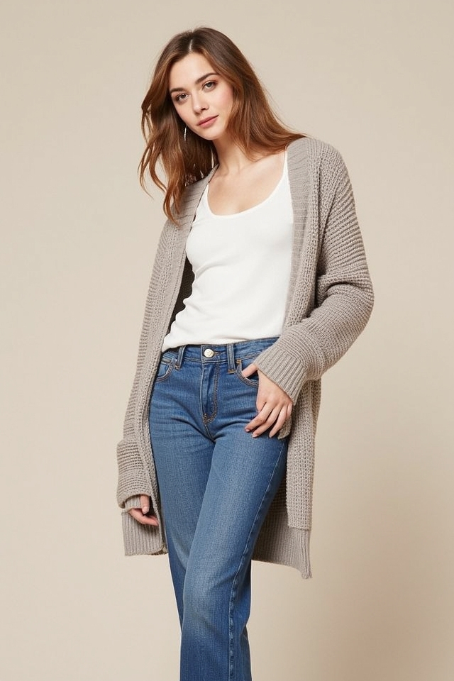 cozy cardigan jorts ensemble