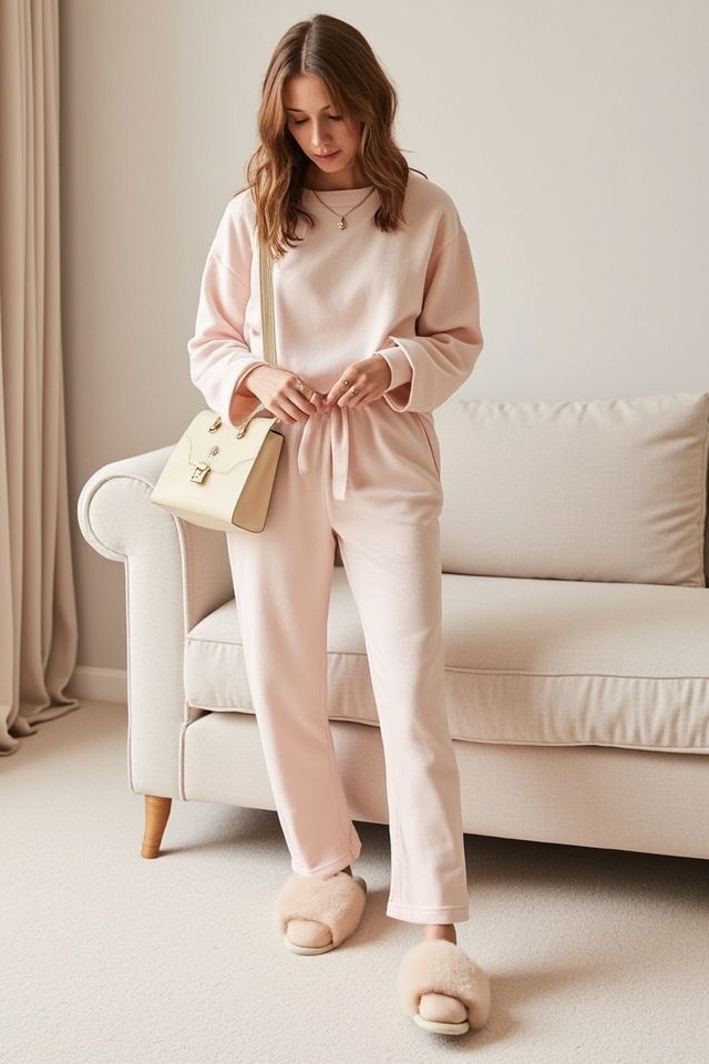 cozy coordinated fluffy slippers