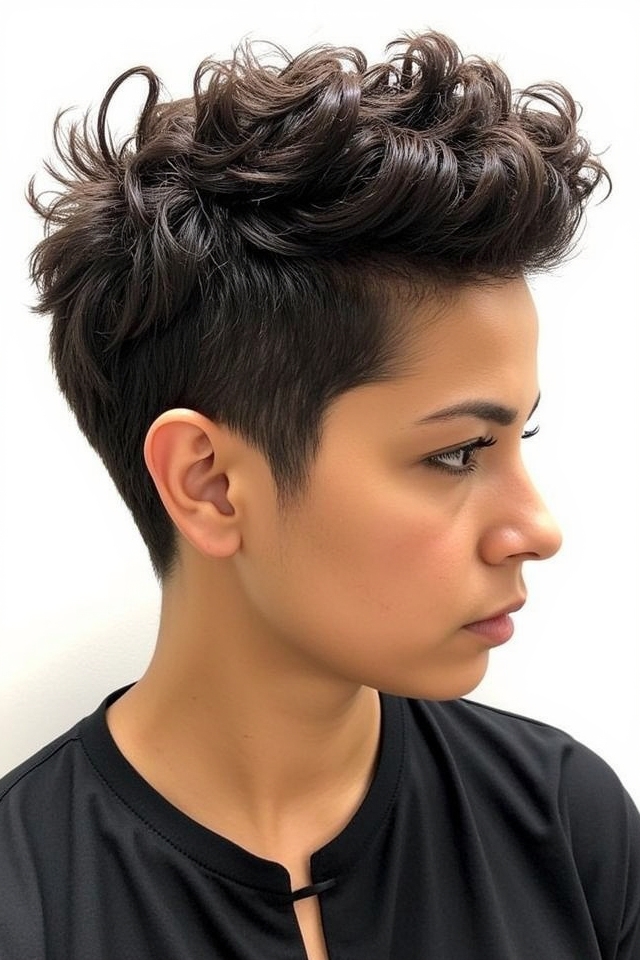 curly textured wolf cut