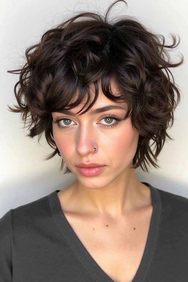 curly wolf cut texture