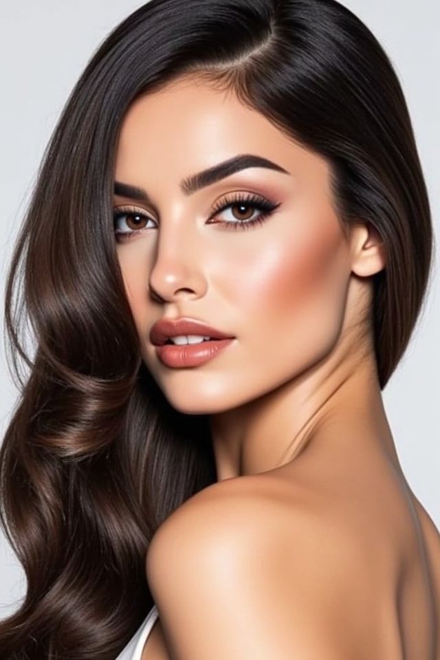 deep side part glam