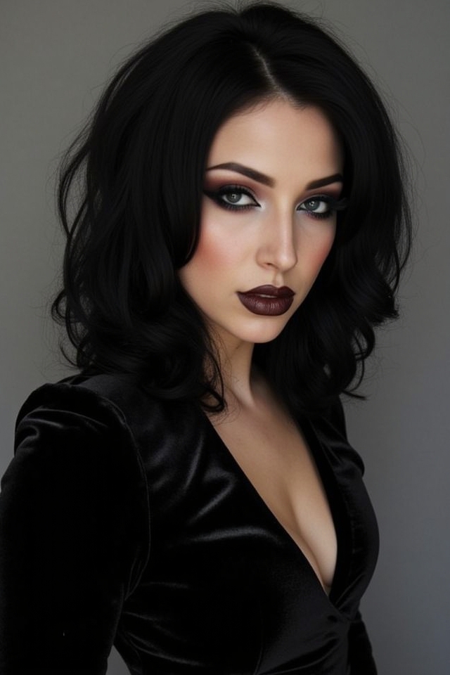 dramatic dark eyeshadow velvet