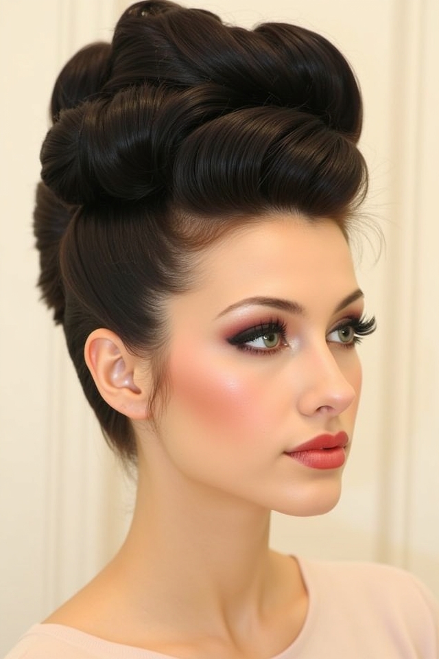 dramatic height bouffant style