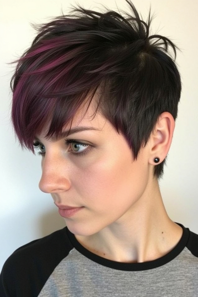 edgy choppy pixie hairstyle