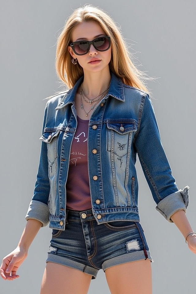 edgy distressed denim outfit
