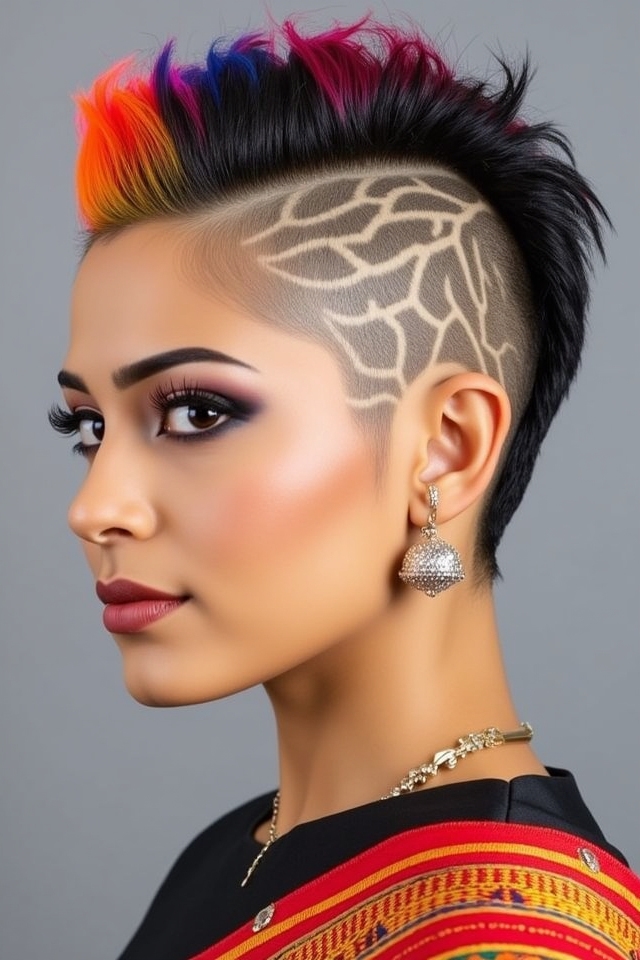 edgy indian undercut style