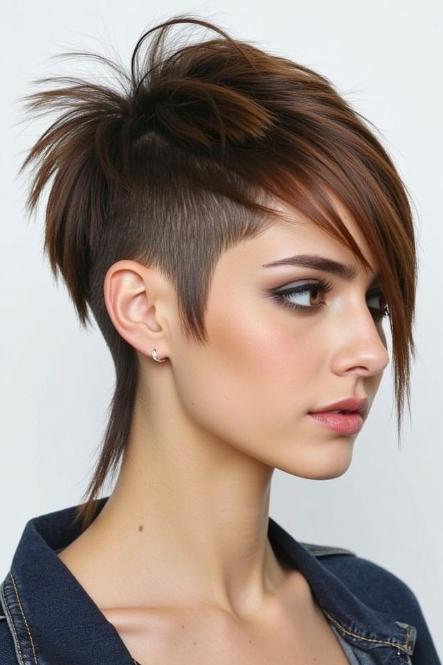 edgy razor cut mullet