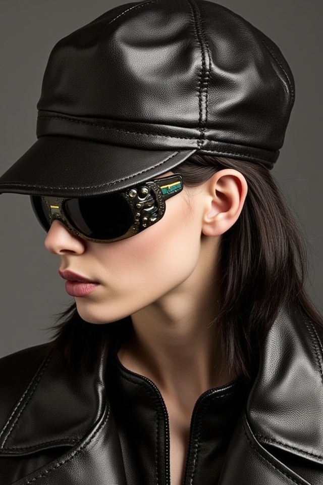 edgy sleek leather accent
