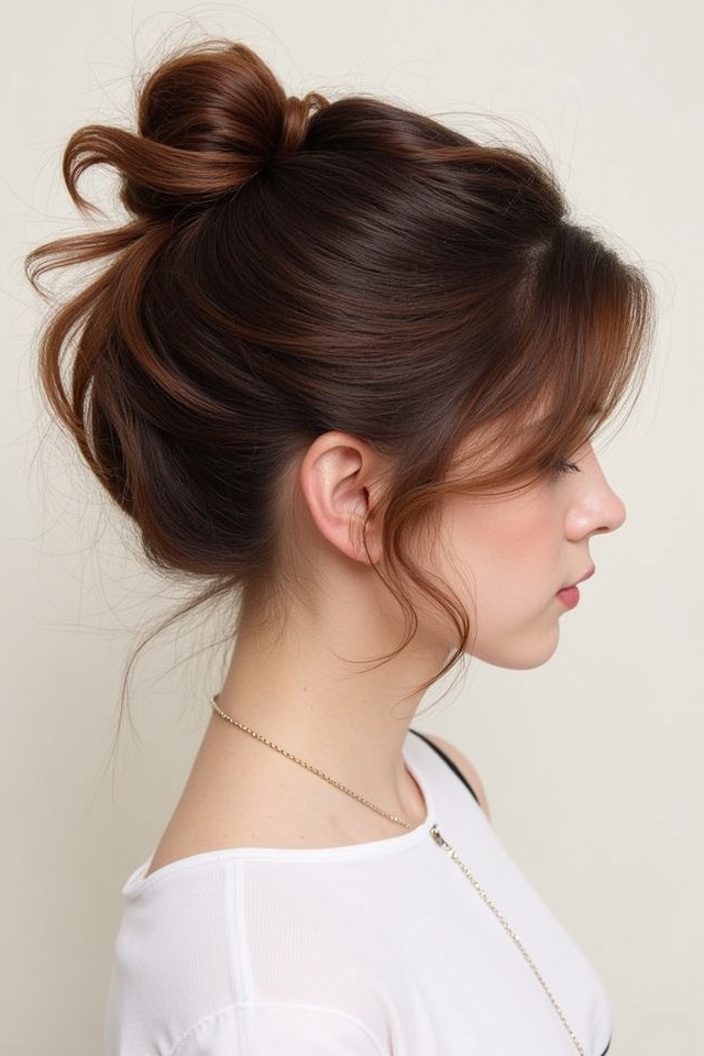 effortless loose bun style