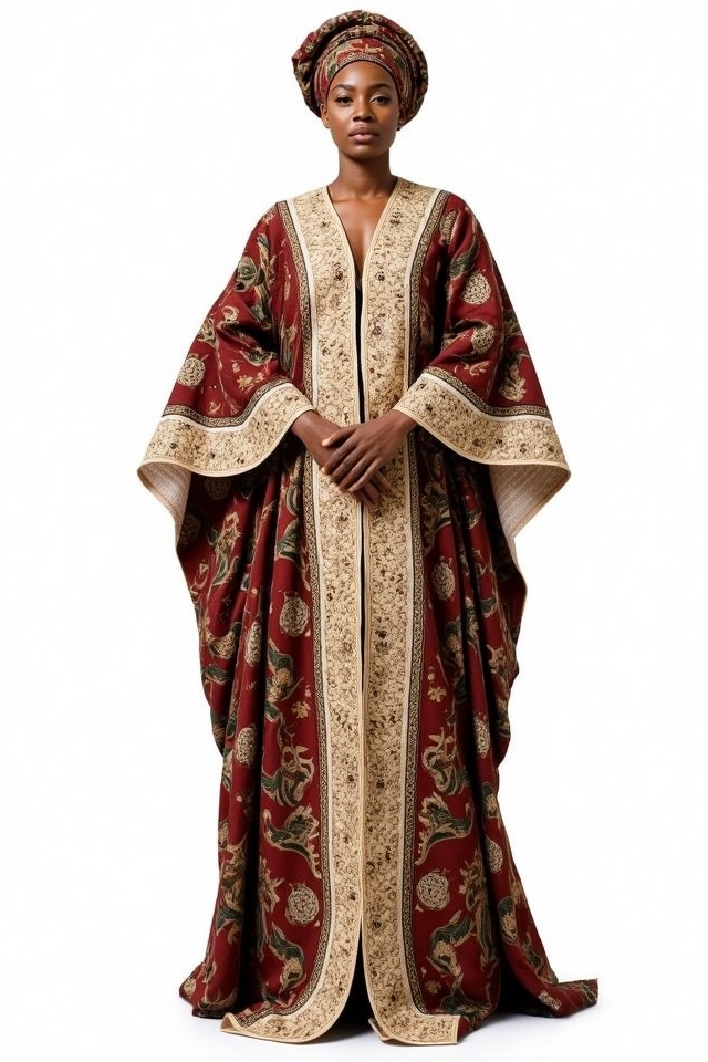 elegant flowing agbada robe