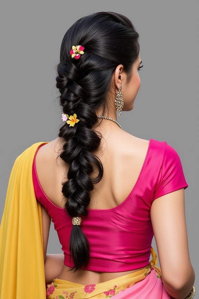 elegant indian wedding braid