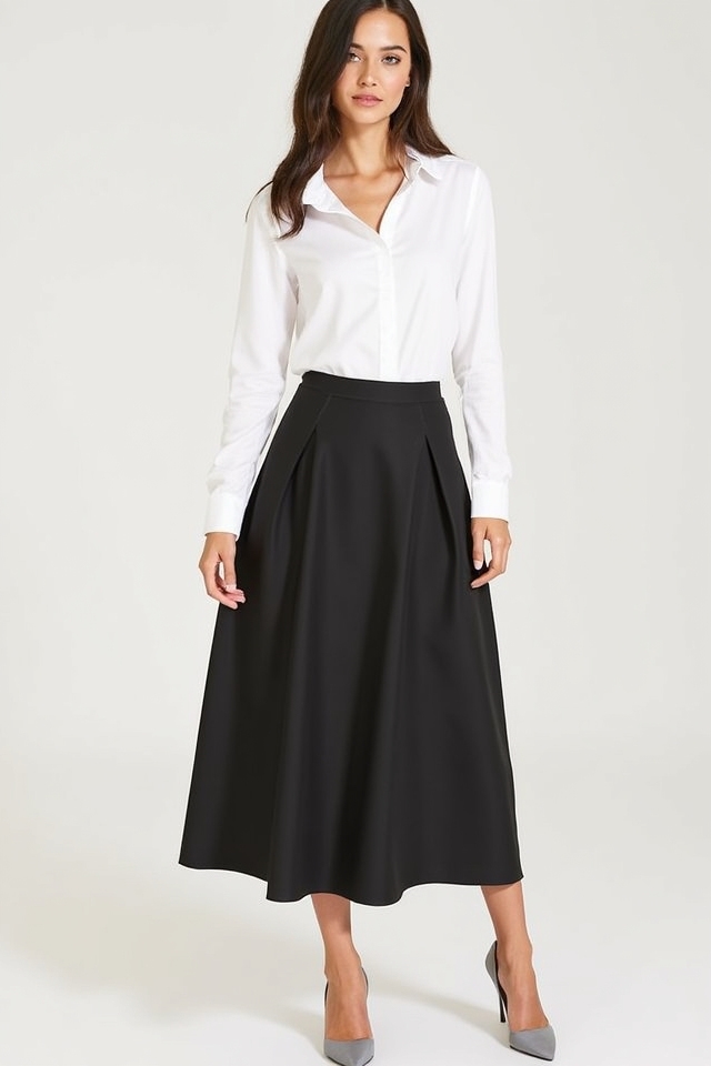 elegant midi skirt blouse