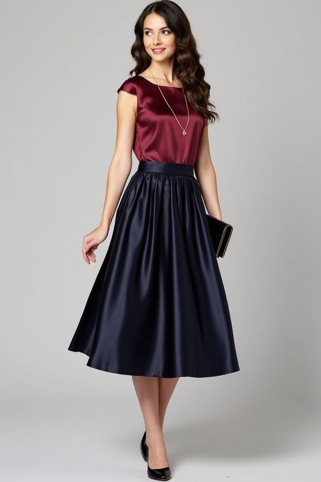 elegant midi skirt ensemble