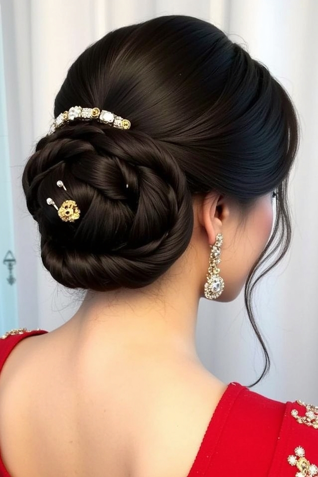 elegant pakistani braided bun