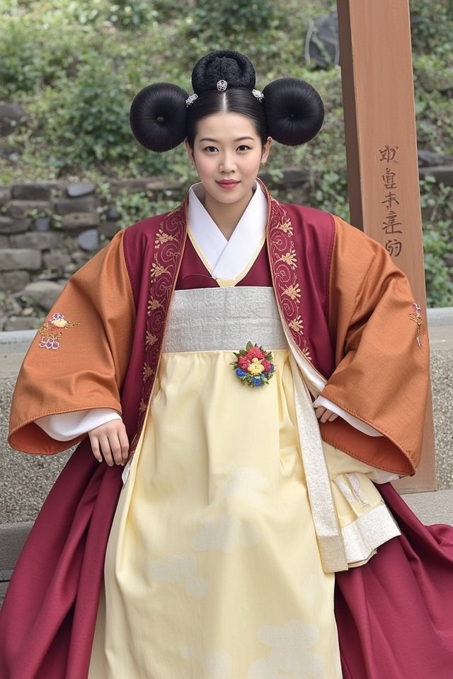 elegant traditional korean hanbok