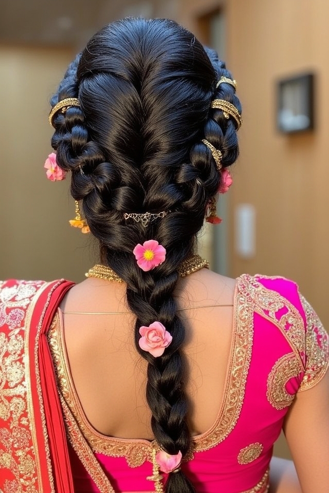 festive indian crown braid
