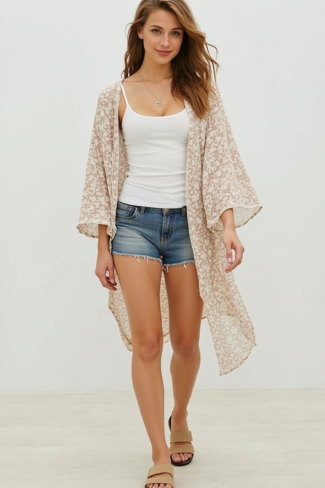 flowy kimono road outfit