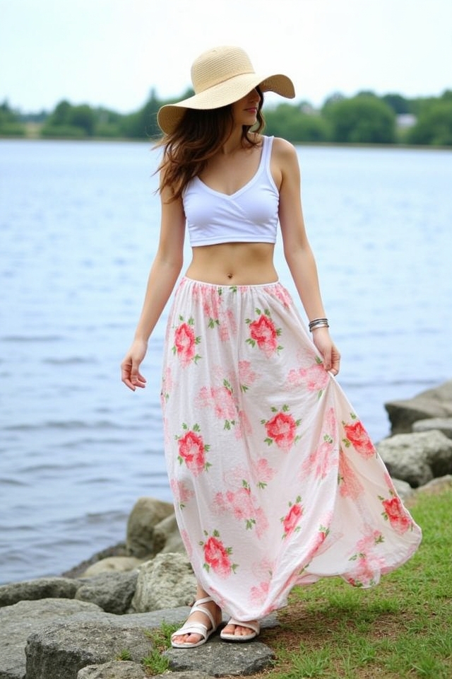 flowy maxi crop ensemble